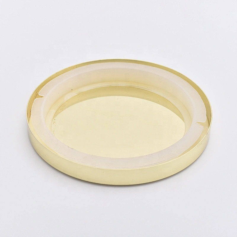 mirror metal lids for candle holders electroplating color caps for glass containers wholesales
