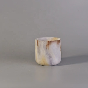 Customized brown ceramic candle vessels for home decor