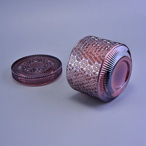 Manufacturer Custom tealight glass candle jar with lid home decoration