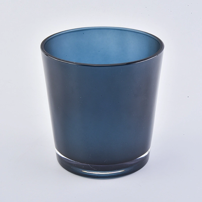 V shaped glass candle vessels decorative glass candle jar 670 ml