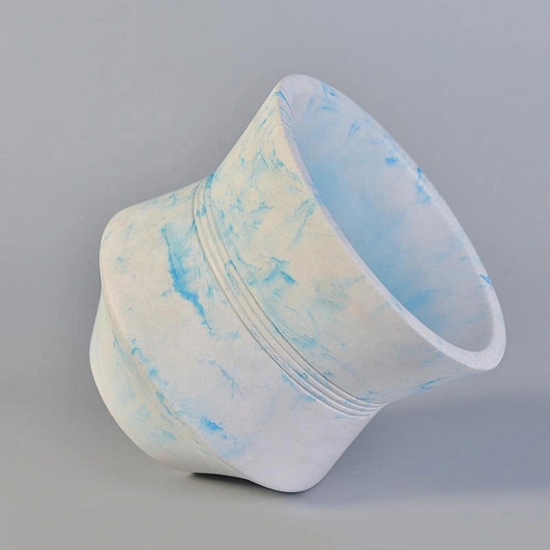 Wholesales custom blue luxury cemente matte candle jars