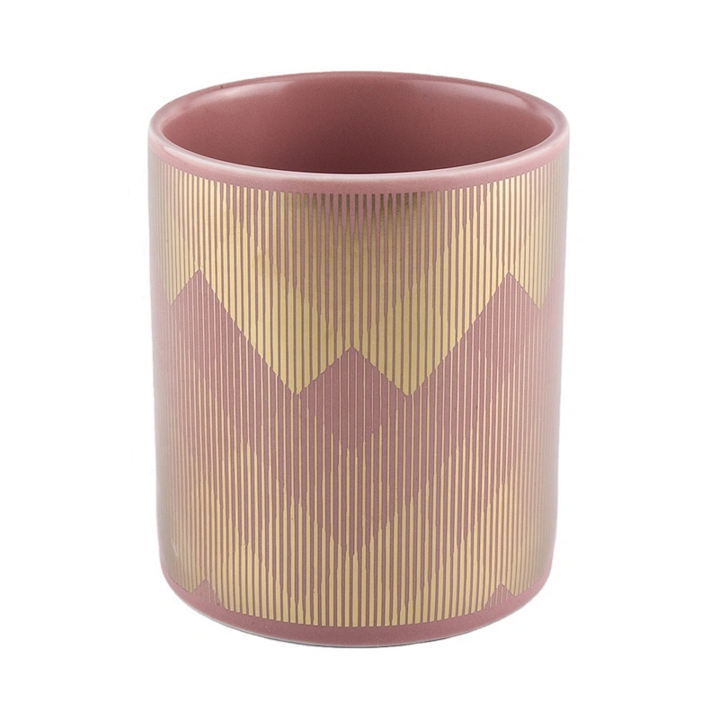 10oz Wholesales Luxury custom pink glass candle vessel holder