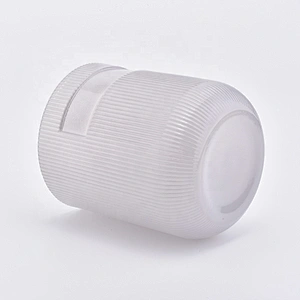 Cylinder customized striped candle jars glass candle holder home decoration
