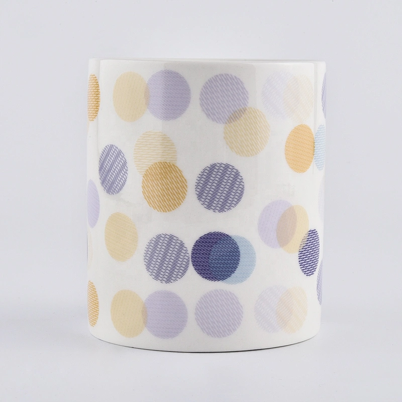 Sunny Luxury white custom logo ceramic candle jar holder 10oz 20oz