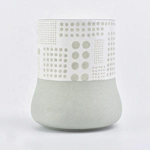 Green matte ceramic candle jar votives candle holder home decoration use