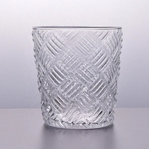 Clear handmade candle container glass tea light candle jar home decorative bulk