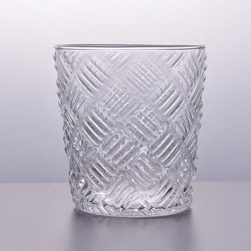 Clear handmade candle container glass tea light candle jar home decorative bulk