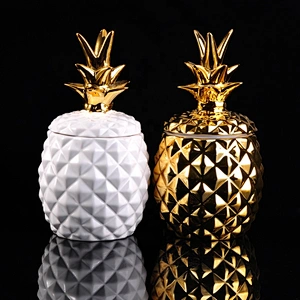 Large White Pineapple Ceramic Candle Jars Home Decoration Pieces