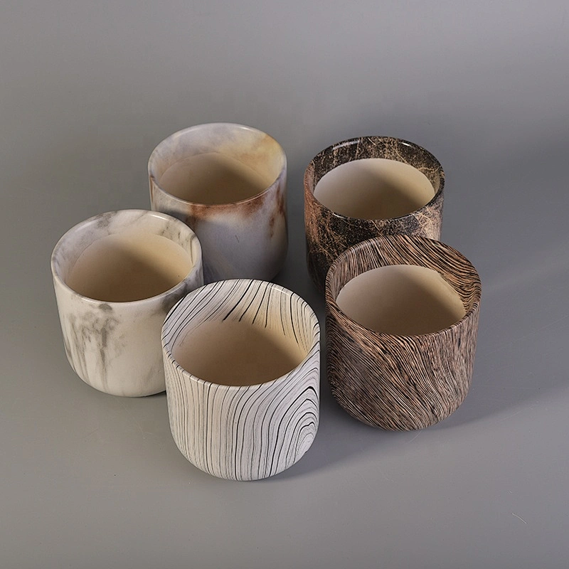 Antique ceramic candle container for home decor