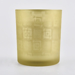 Sunny votive empty golden frosted candle jar glass