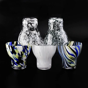 Wholesale irregular glass candle holders snake skin home decoration