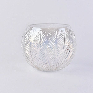 Clear Lotus leaf candle container votive glass candle vessel wedding decor in bulk