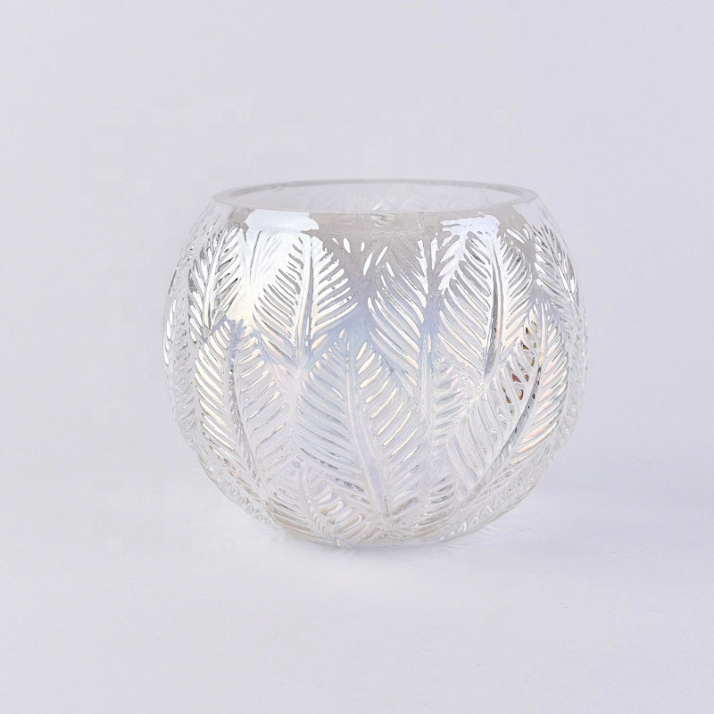 Clear Lotus leaf candle container votive glass candle vessel wedding decor in bulk