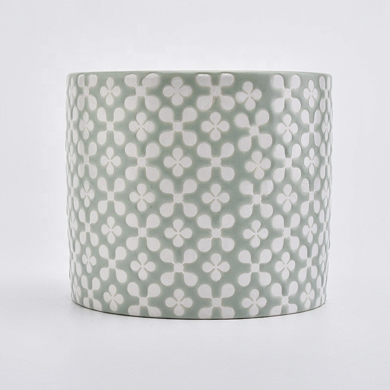 500ml Unique flower ceramic tea light candle vessel home decor