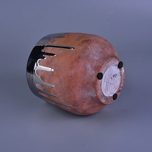 900ml Silver and Pink Stoneware Ceramic Candle Holders for Home Decoration