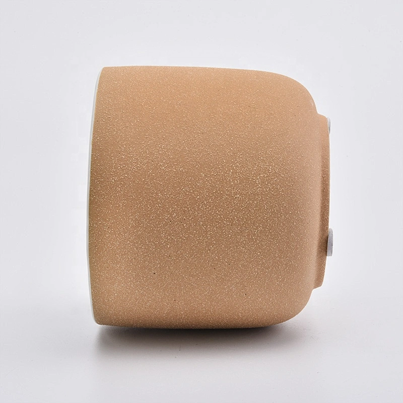wholesale frosting effect candle jar ceramic candle holders for home decoration