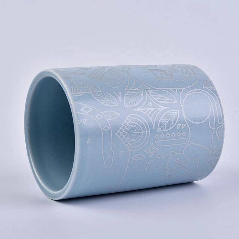 8oz 10oz cylinder ceramic jars for soy candle filling