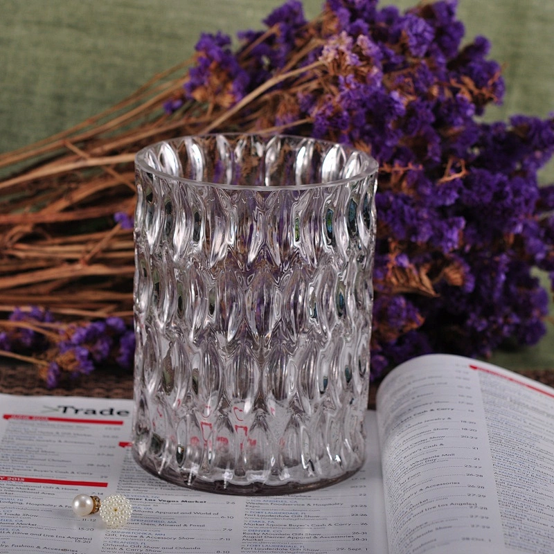 Wholesale cylinder empty crystal  glass candle holder