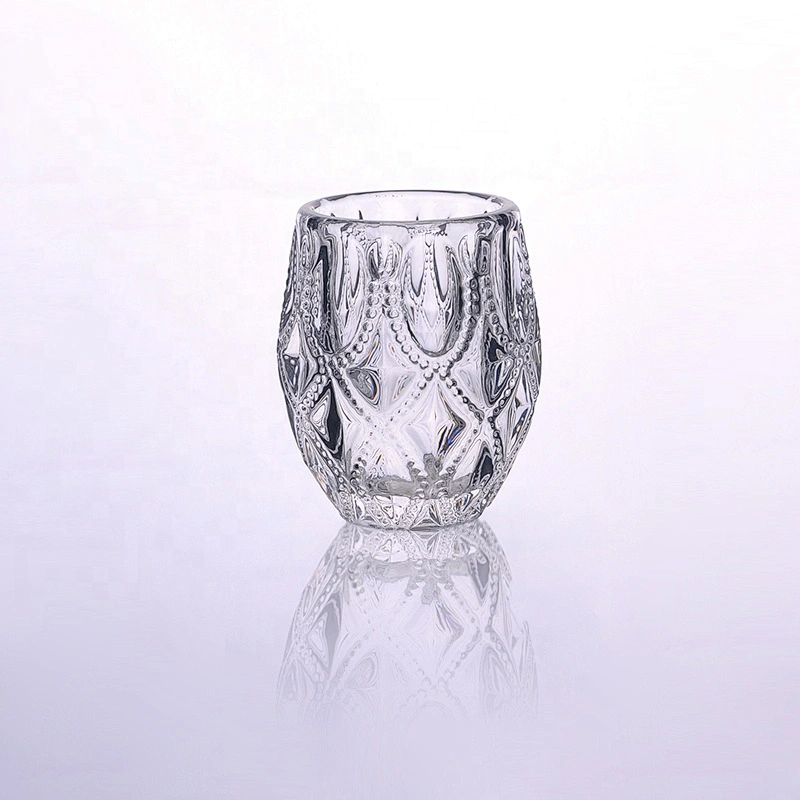 Luxury votive transparent glass candle jars bulk 10oz 20oz