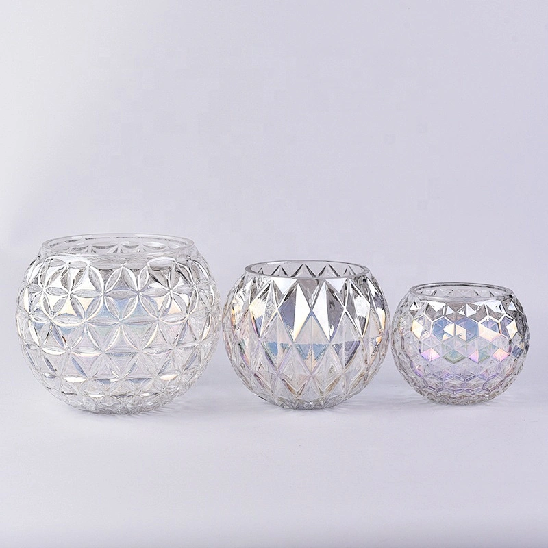 Clear personalized candle container tea light glass scented candle vessel wedding decor in bulk