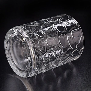 Clear Glass Candle cup fingerprint pattern candle container home Decor