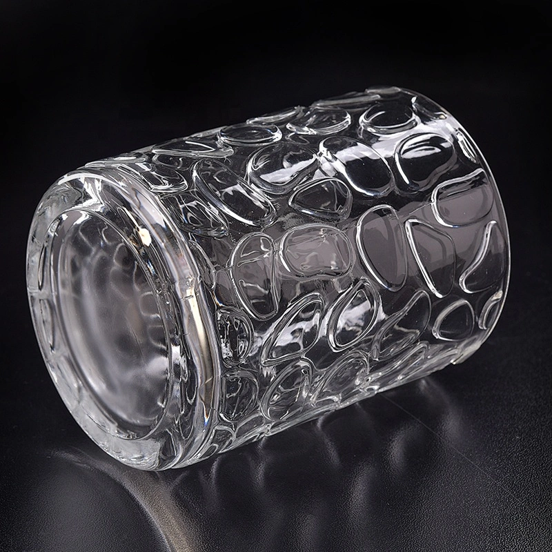Clear Glass Candle cup fingerprint pattern candle container home Decor