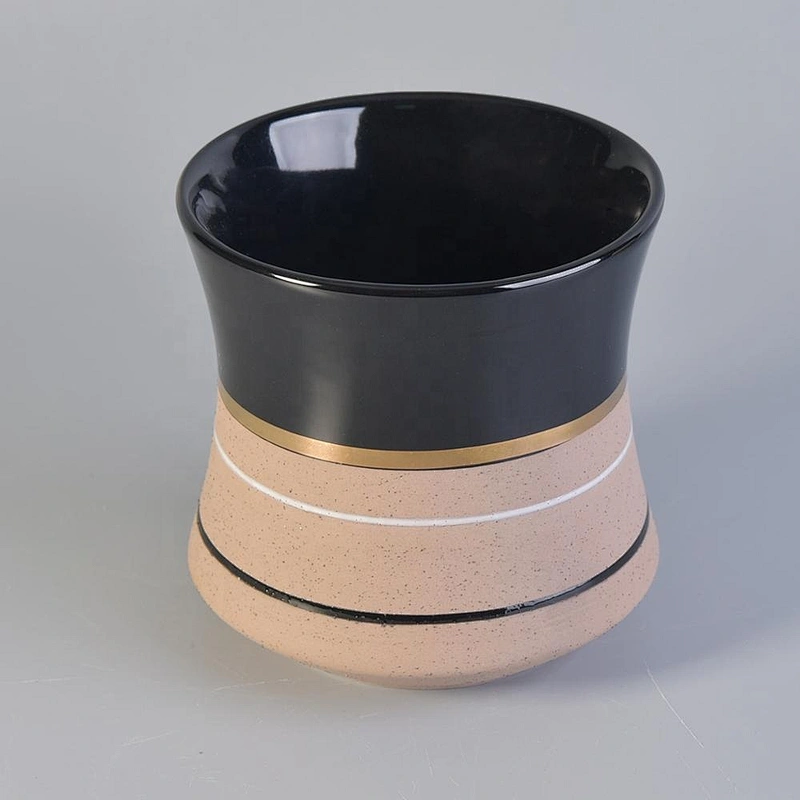 Wholesales Luxury matte black ceramic candle jars 8oz 10oz