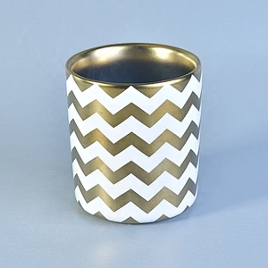 Handmade electroplating cylinder ceramic candle containers votive scented candle vessels home decoration use
