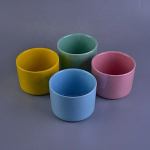 Pearl Glazed Ceramic Candle Holders in Solid Colors Home Decor