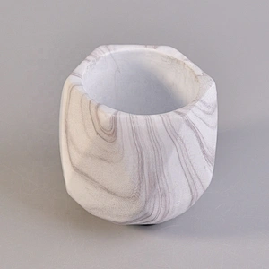 Geo cut cement candle jar making supplies
