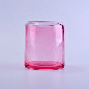 Red color glass candle jars wholesale for home decoration