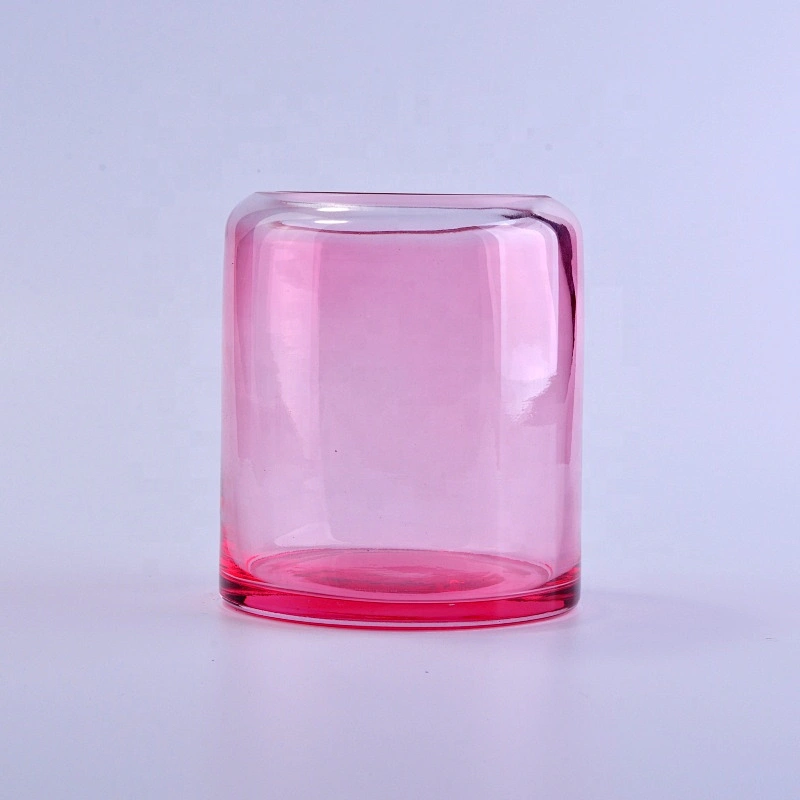 Red color glass candle jars wholesale for home decoration