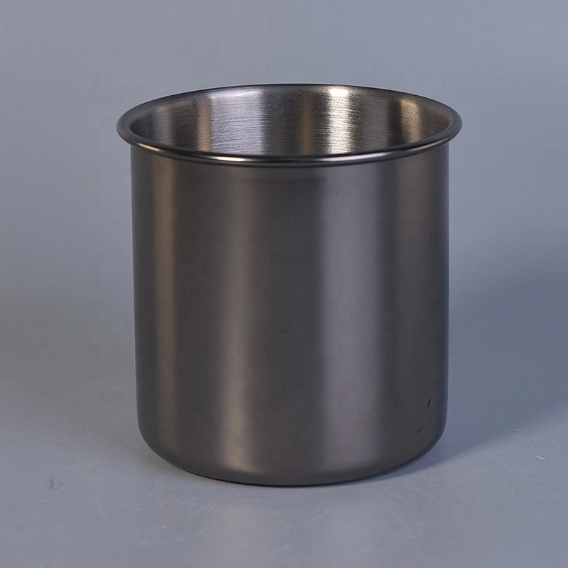 Cylinder silver Candle Jars Metal Container for Wedding Decor in bulk