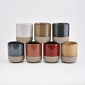 Handmade matte red ceramic candle jar votive scented candle holders wedding decoration factory