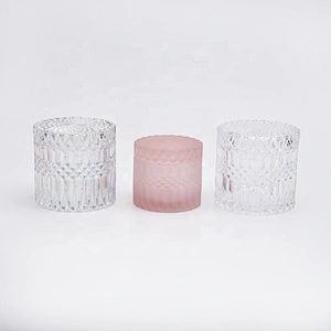 17oz Iridescent Glass Candle Jars with Glass Lids Home Decor Wholesales