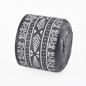 Wholesale cylinder black concrete candle vessel party decoration