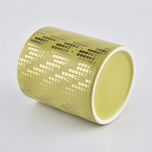 10oz ceramic candle jars with gold printing