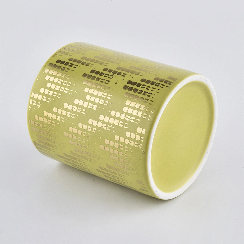 10oz ceramic candle jars with gold printing