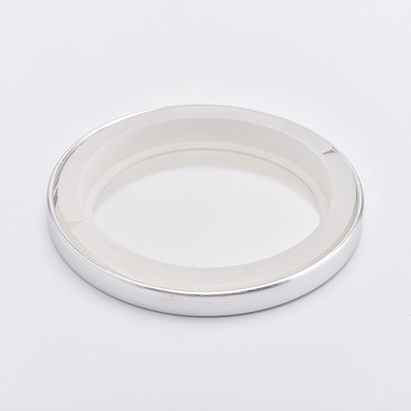 silver stainless lid, metal lid with silicone ring for candle holder