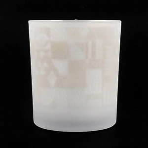 Wholesales luxury white matte glass candle holders home decoration