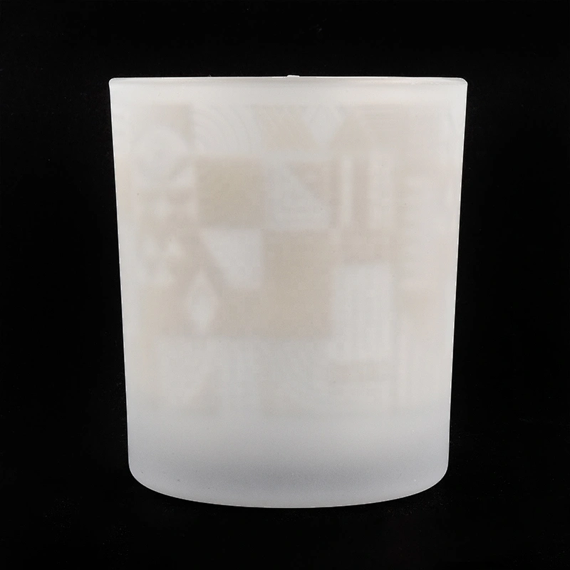 Wholesales luxury white matte glass candle holders home decoration