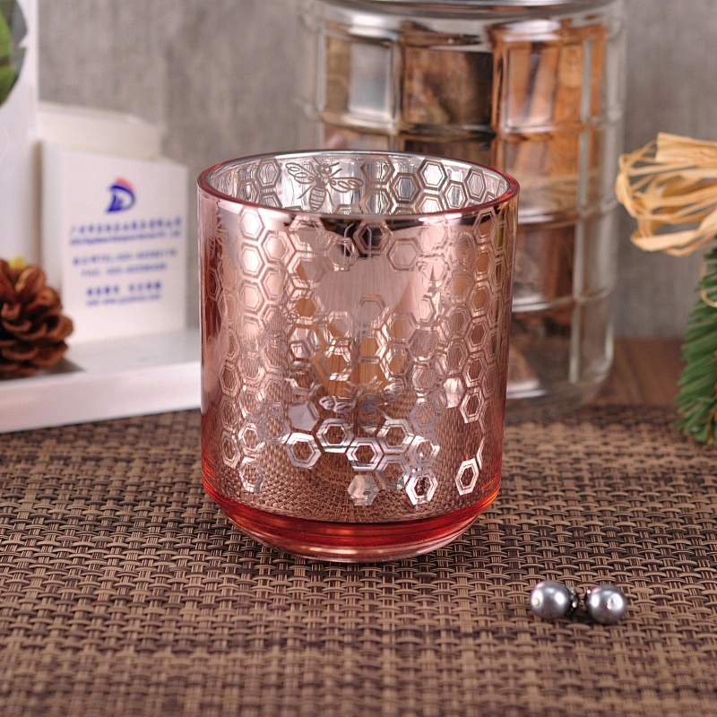 Wholesales decorative luxury laser design glass candle jar