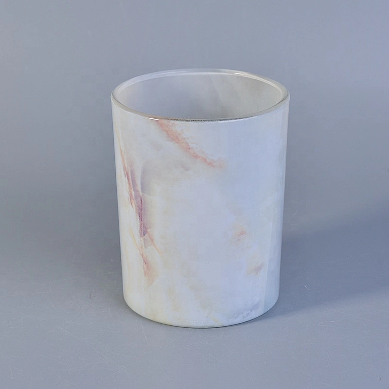 Wholesales White Marble Glass Candle Holders Home Decoration