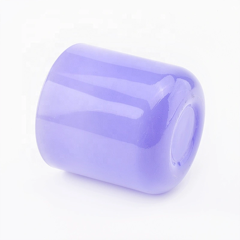 Wholesales purple customized candle vessel glass candle holder home decoration