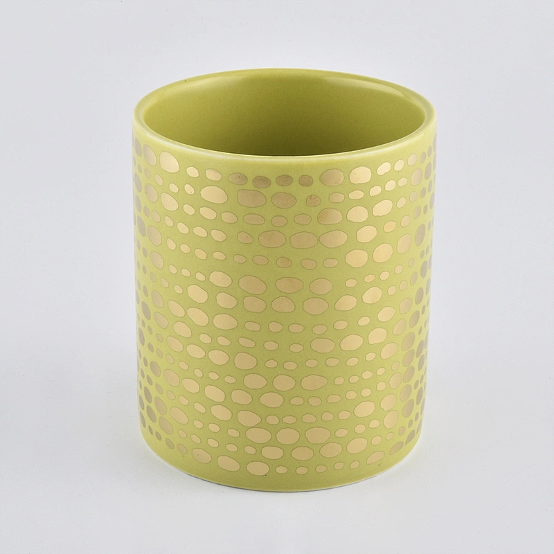 Hot selling bulk gold decorative unique ceramic candle jar for wedding