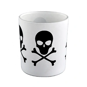 skull pattern on matter color glass candle jars