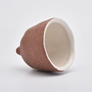 unique candle vessels, gravel surface ceramic container 8 oz