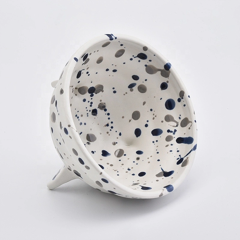 Unique handmade glazed ceramic candle vessel home decoration