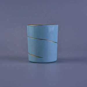 Home decor matte blue luxury glass candle jar