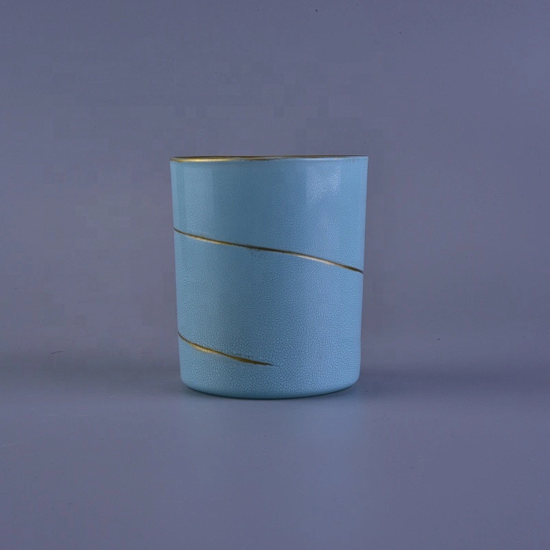 Home decor matte blue luxury glass candle jar